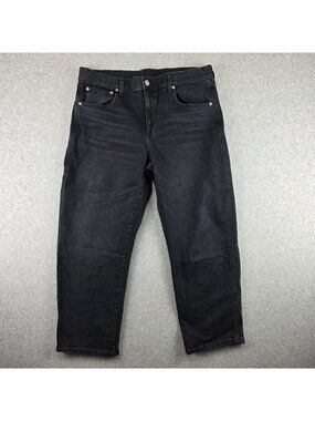 AYR The Knockout Jeans Womens 33 Black Barrel Leg High Rise Made in LA Denim